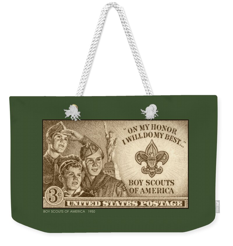 Post Office Weekender Tote Bag featuring the digital art Boy Scouts 1950 by Greg Joens