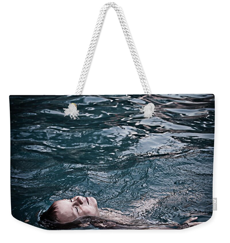 4-5 Years Weekender Tote Bag featuring the photograph Boy Swimming by Martorrefotografia