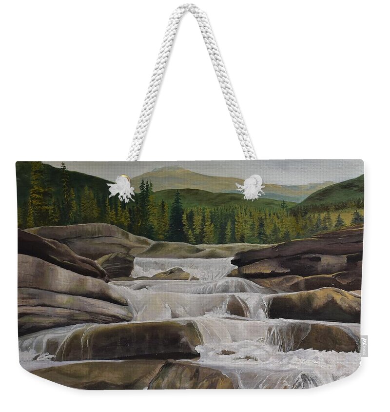  Weekender Tote Bag featuring the painting Bragg Creek by Barbel Smith