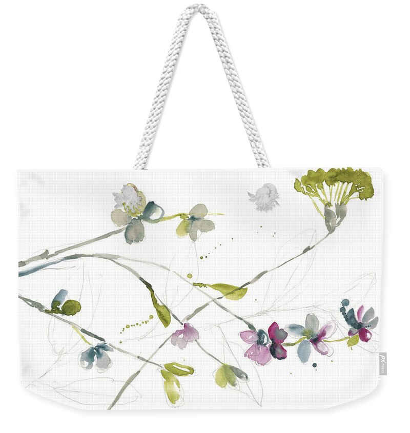 Botanical Weekender Tote Bag featuring the painting Branches & Blossoms I by Jennifer Goldberger