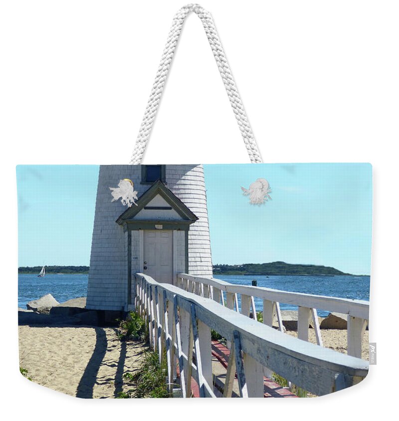 Nantucket Weekender Tote Bag featuring the photograph Brant Point Lighthouse 300 by Sharon Williams Eng