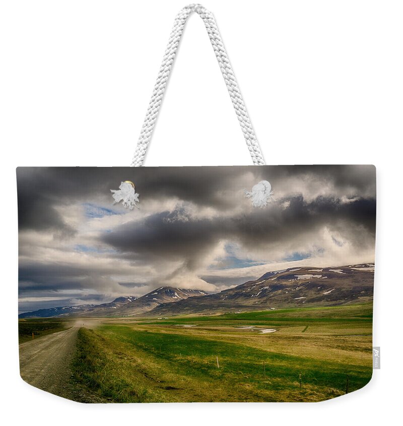 Iceland Weekender Tote Bag featuring the photograph Break in the Weather by Amanda Jones