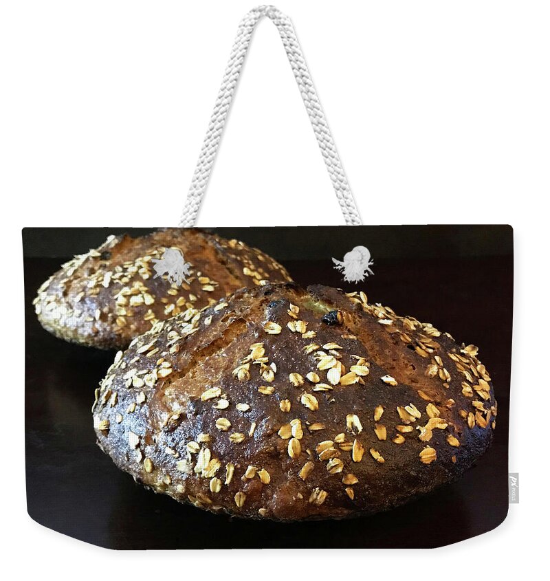 Bread Weekender Tote Bag featuring the photograph Breakfast Sourdough 2 by Amy E Fraser