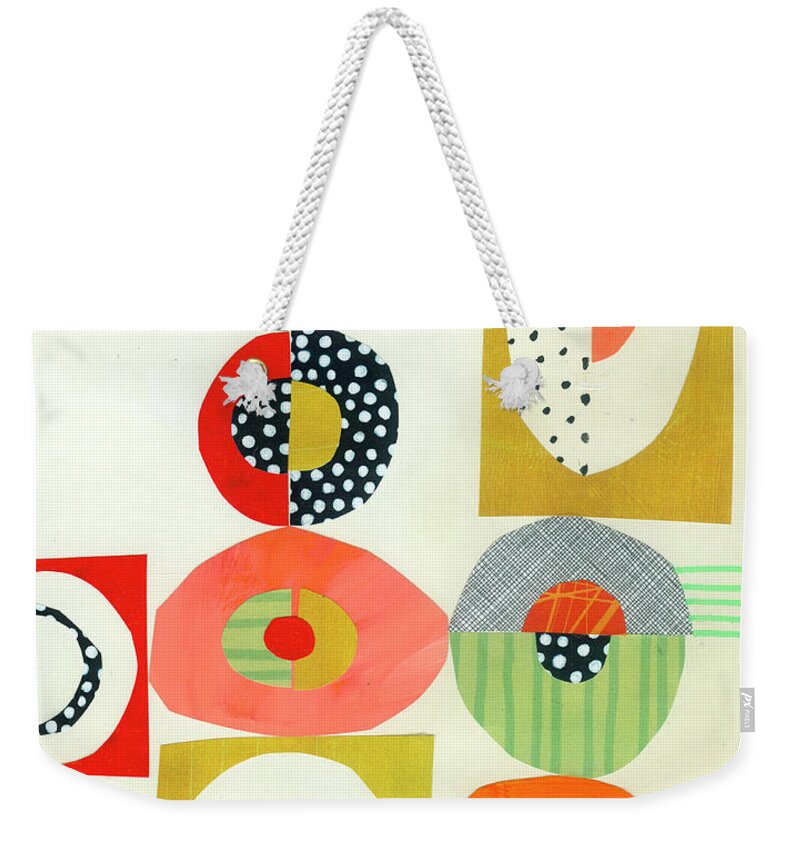 Abstract Art Weekender Tote Bag featuring the painting Breaking a Few Eggs #1 by Jane Davies