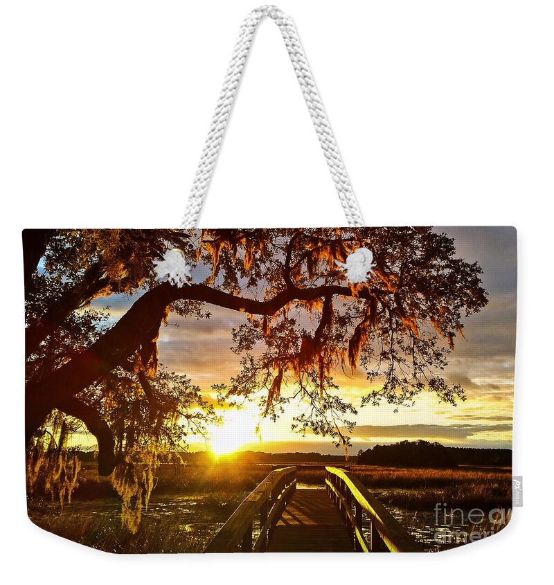 Johns Island Weekender Tote Bag featuring the photograph Breaking Sunset by Robert Knight