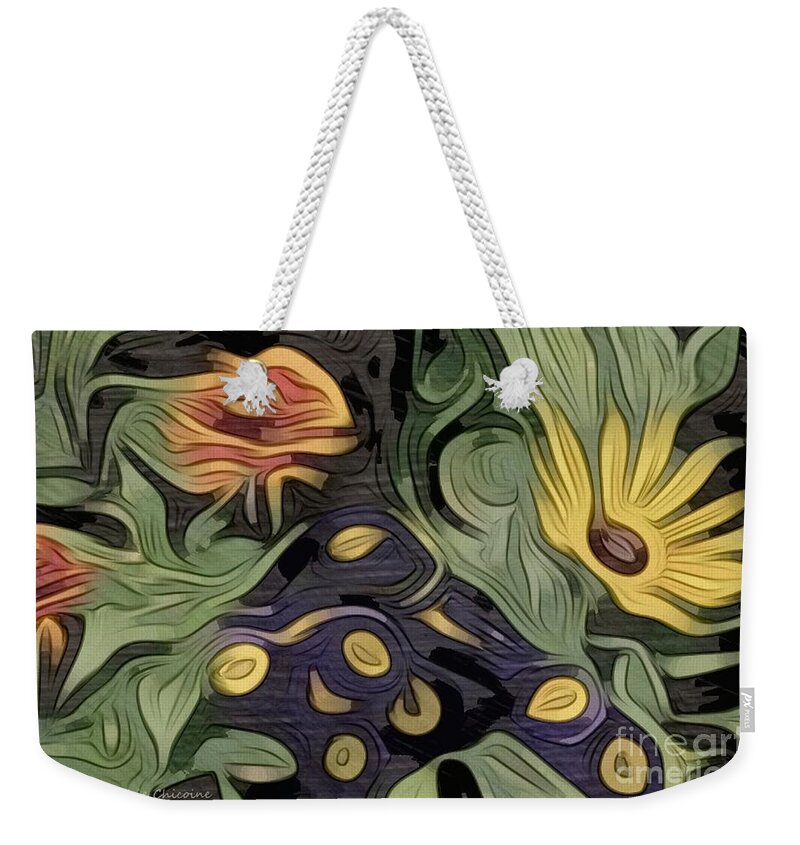 Contemporary Art Weekender Tote Bag featuring the digital art Breezy by Kathie Chicoine