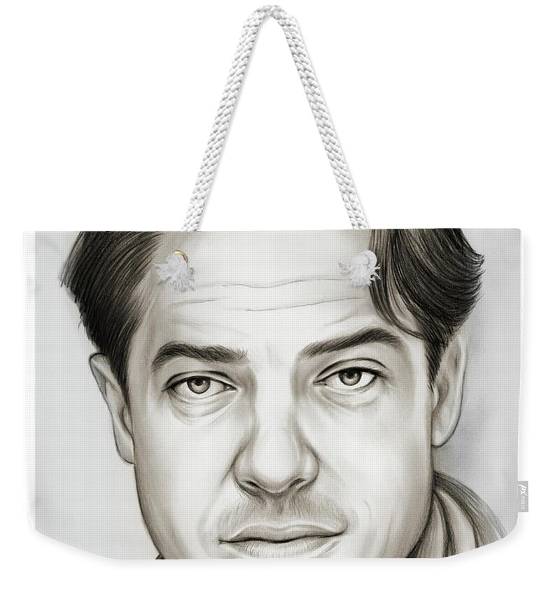 Sketch Of The Day Weekender Tote Bag featuring the drawing Brendan Fraser by Greg Joens