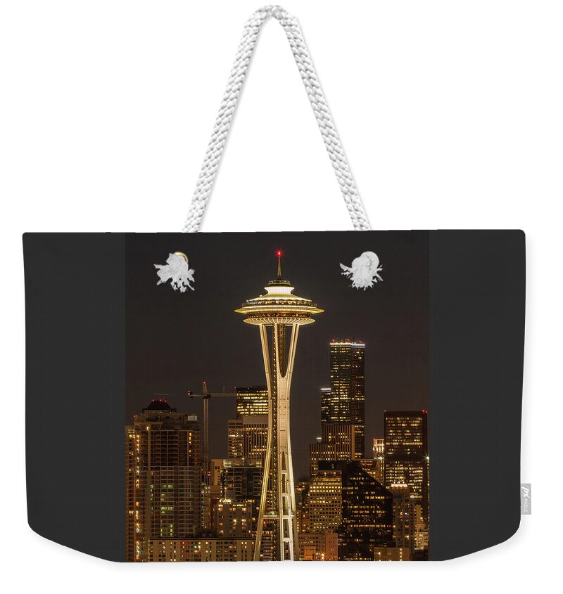Seattle Weekender Tote Bag featuring the photograph Bright at Night.2 by E Faithe Lester