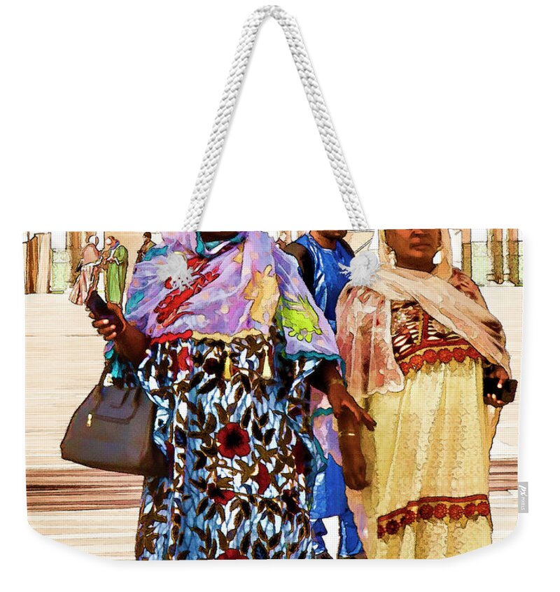 Native Dress Weekender Tote Bag featuring the photograph Bright Patterns by Jessica Levant