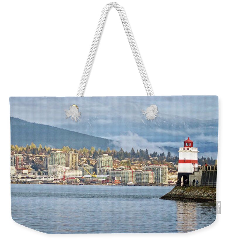 Seascape Weekender Tote Bag featuring the photograph Brockton Lighthouse by Cameron Wood