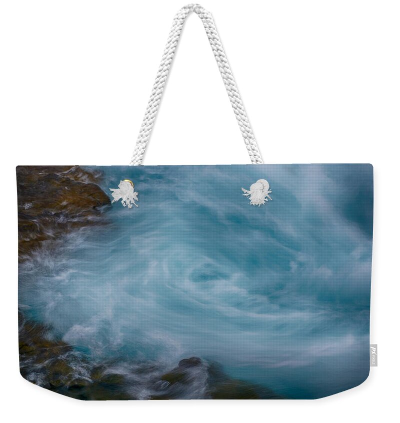 Iceland Weekender Tote Bag featuring the photograph Bruarfoss Whirlpool by Amanda Jones