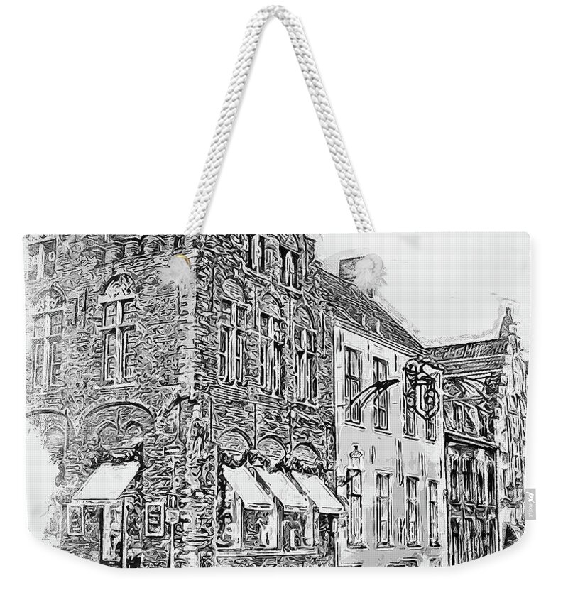 Belgium Weekender Tote Bag featuring the painting Bruges, Belgium - 05 by AM FineArtPrints