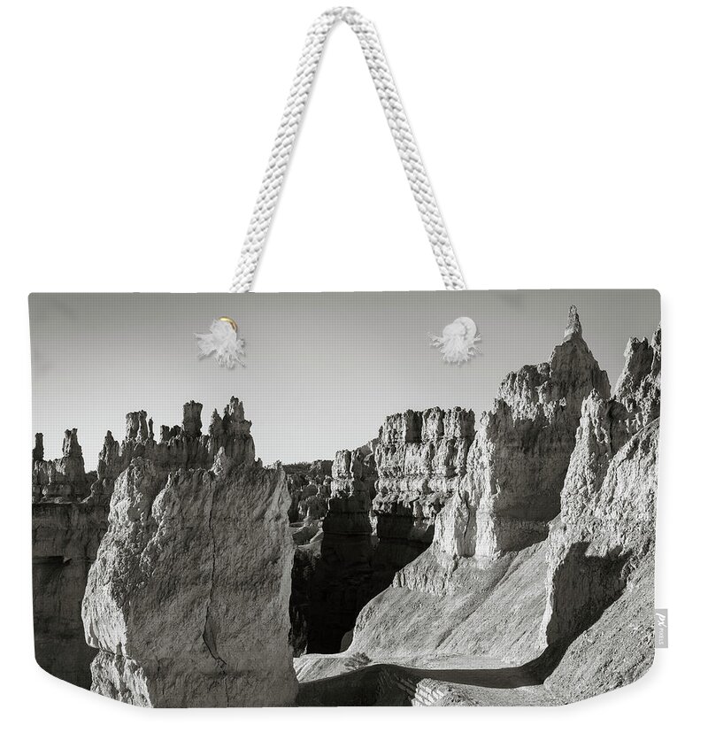 Bryce Weekender Tote Bag featuring the photograph Bryce Canyon NP IX BW by David Gordon