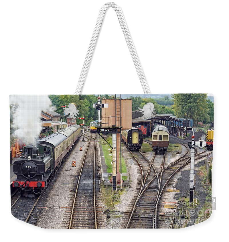 Bygone Weekender Tote Bag featuring the photograph Buckfastleigh Departure by David Birchall