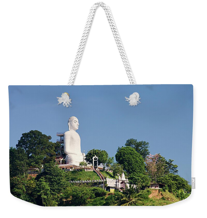 Indian Subcontinent Ethnicity Weekender Tote Bag featuring the photograph Buddha Statue, Sri Lanka, Kandy by Hadynyah