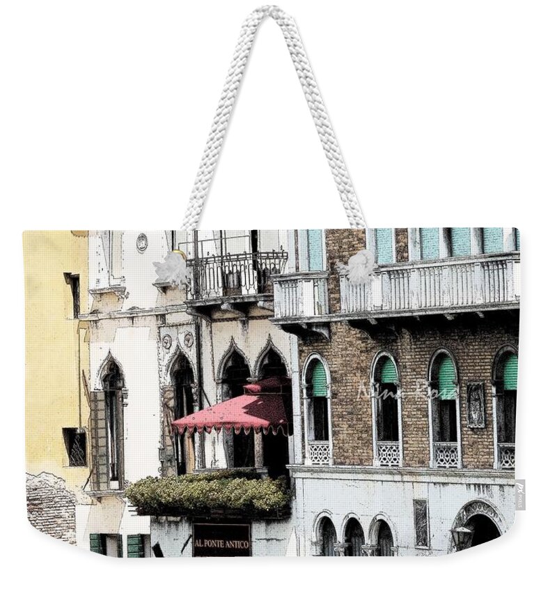 Water Weekender Tote Bag featuring the photograph Building - inksketch by Nina-Rosa Dudy