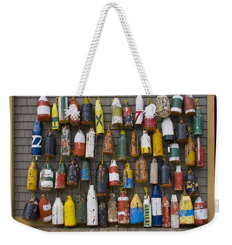 Hanging Weekender Tote Bag featuring the photograph Buoys by Somenice