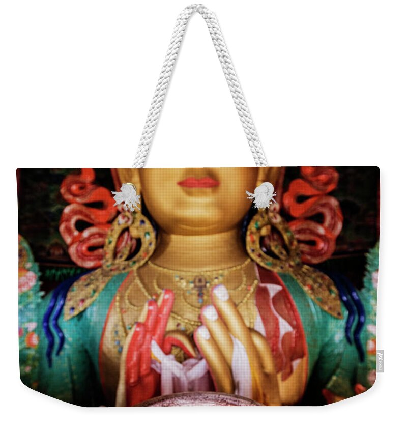 Art Weekender Tote Bag featuring the photograph Burning Oil And Buddha by Jeremy Woodhouse