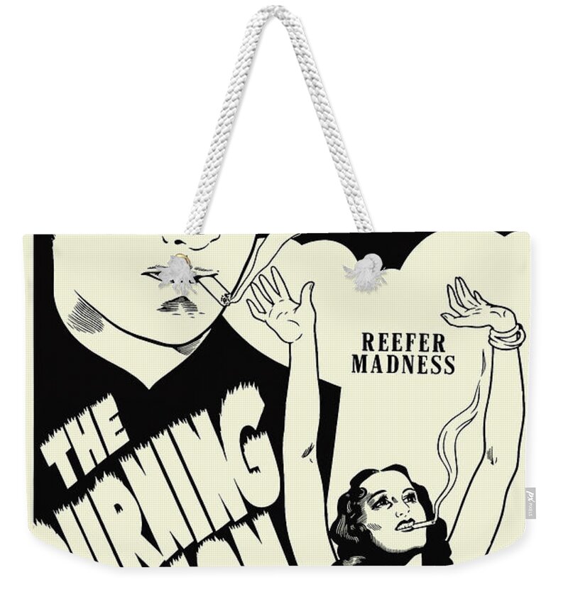 Drugs Weekender Tote Bag featuring the painting Burning Question - Reefer Madness by Motion Picture Ventures