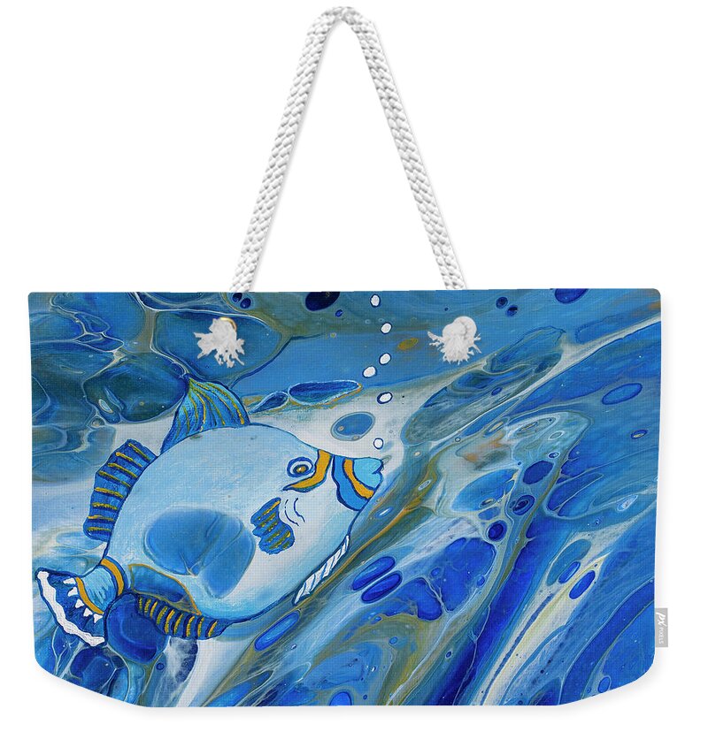 Fish Weekender Tote Bag featuring the painting Butterflyfish by Darice Machel McGuire