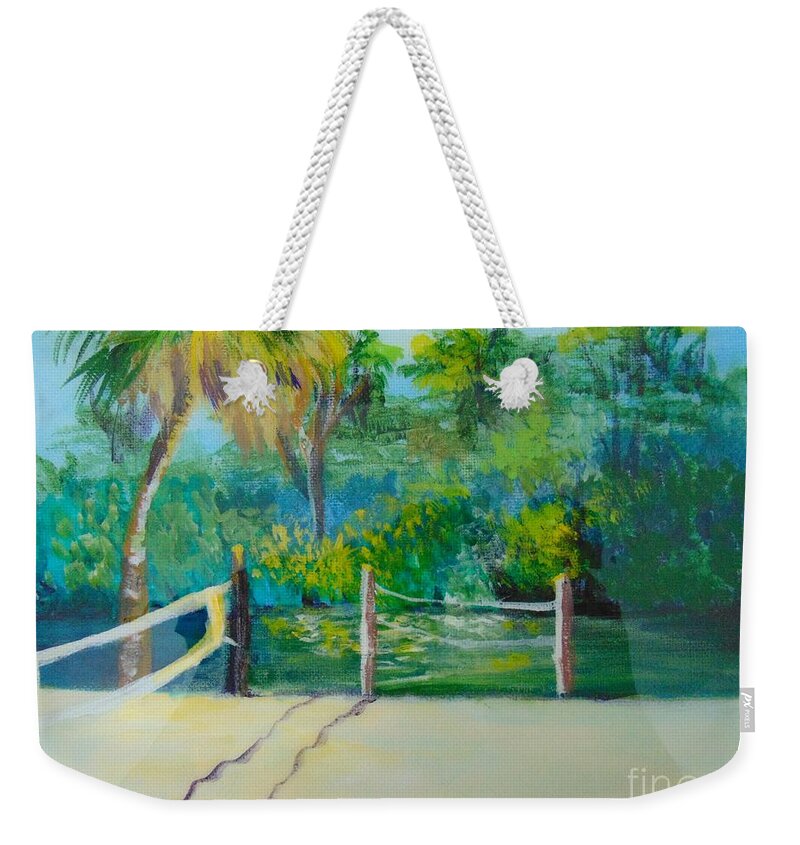Epoxy Weekender Tote Bag featuring the painting By the Bayou by Saundra Johnson
