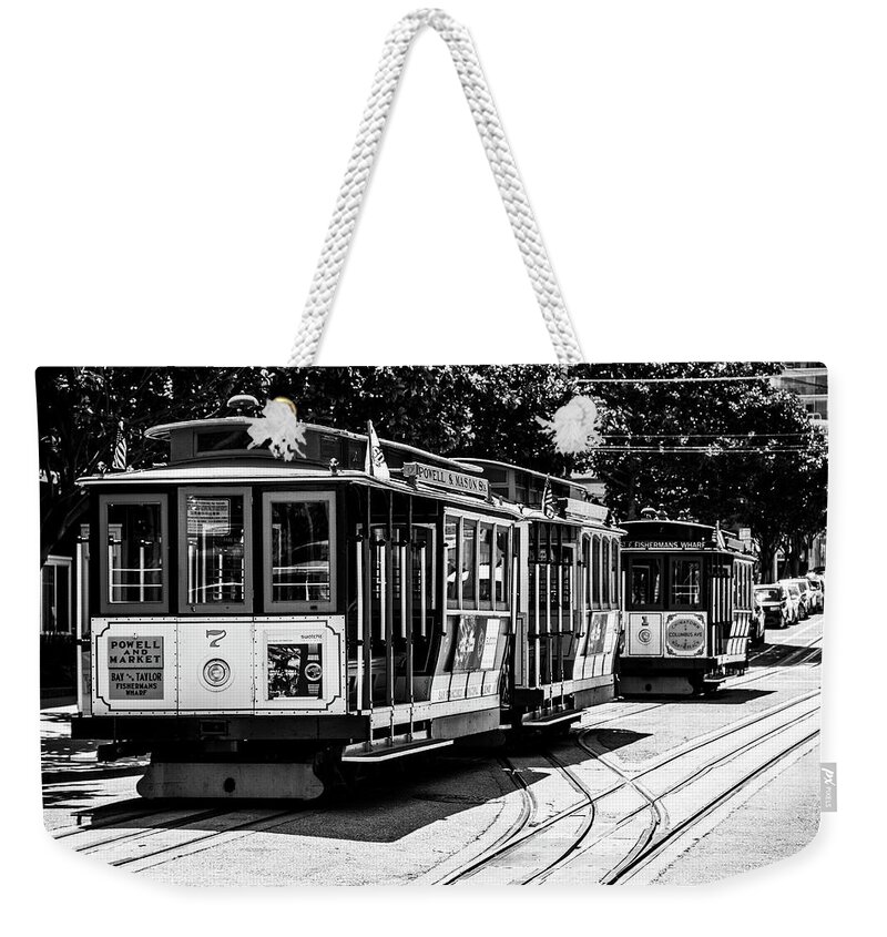 Cable Cars Weekender Tote Bag featuring the photograph Cable Cars by Stuart Manning