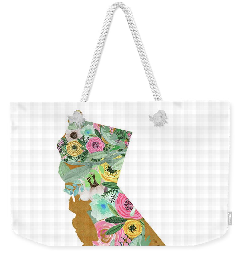 California Collage Weekender Tote Bag featuring the mixed media California by Claudia Schoen