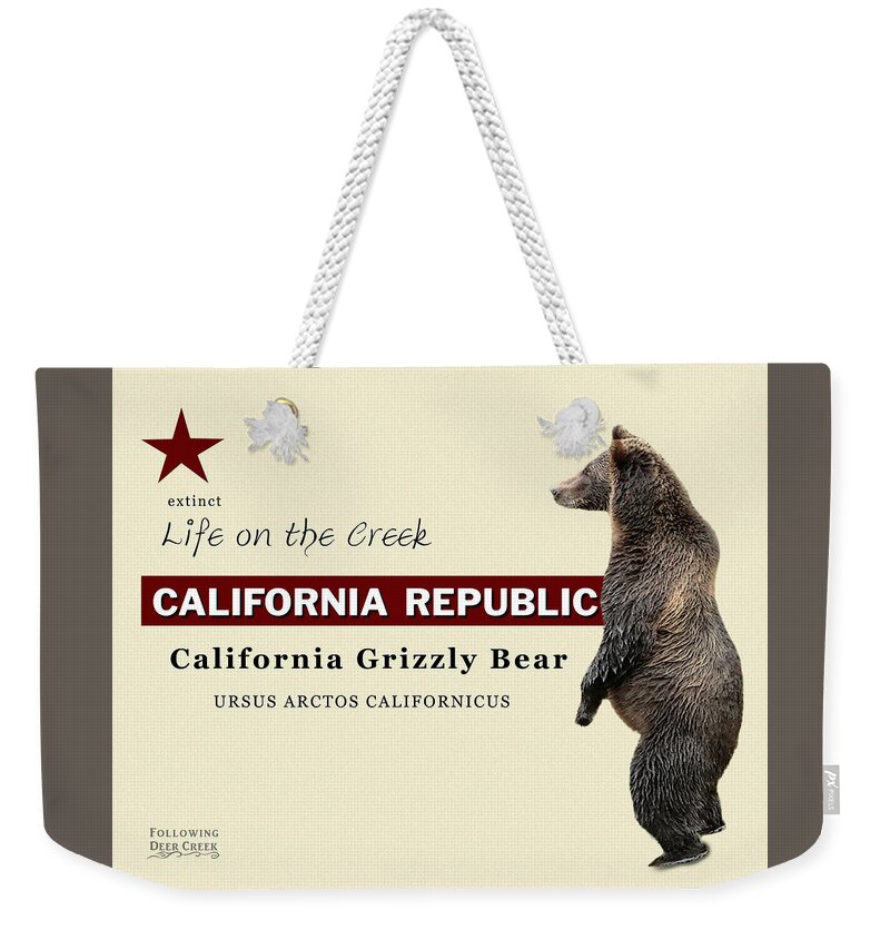  Weekender Tote Bag featuring the digital art California Grizzly by Lisa Redfern