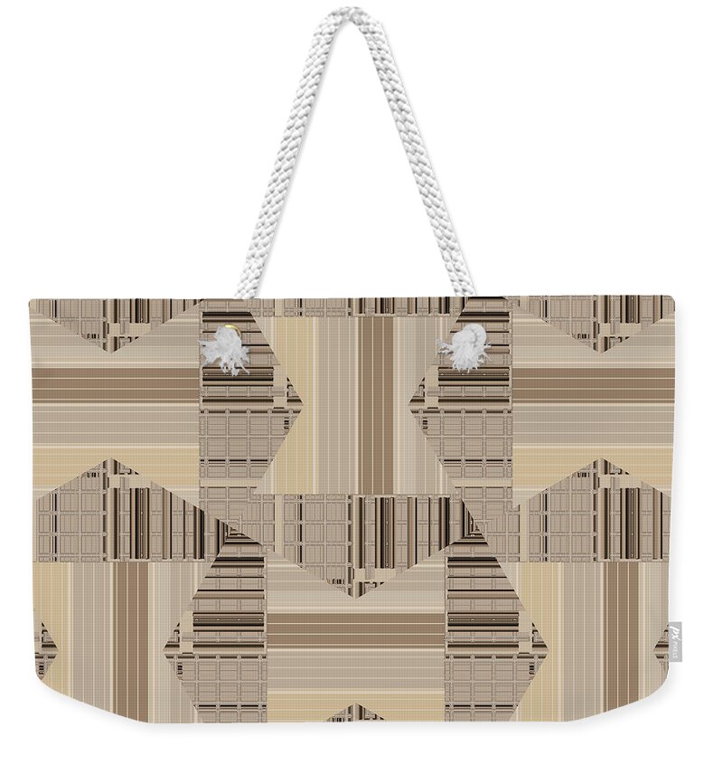 Pattern Weekender Tote Bag featuring the digital art Camel Beige Pattern Art by Judi Suni Hall