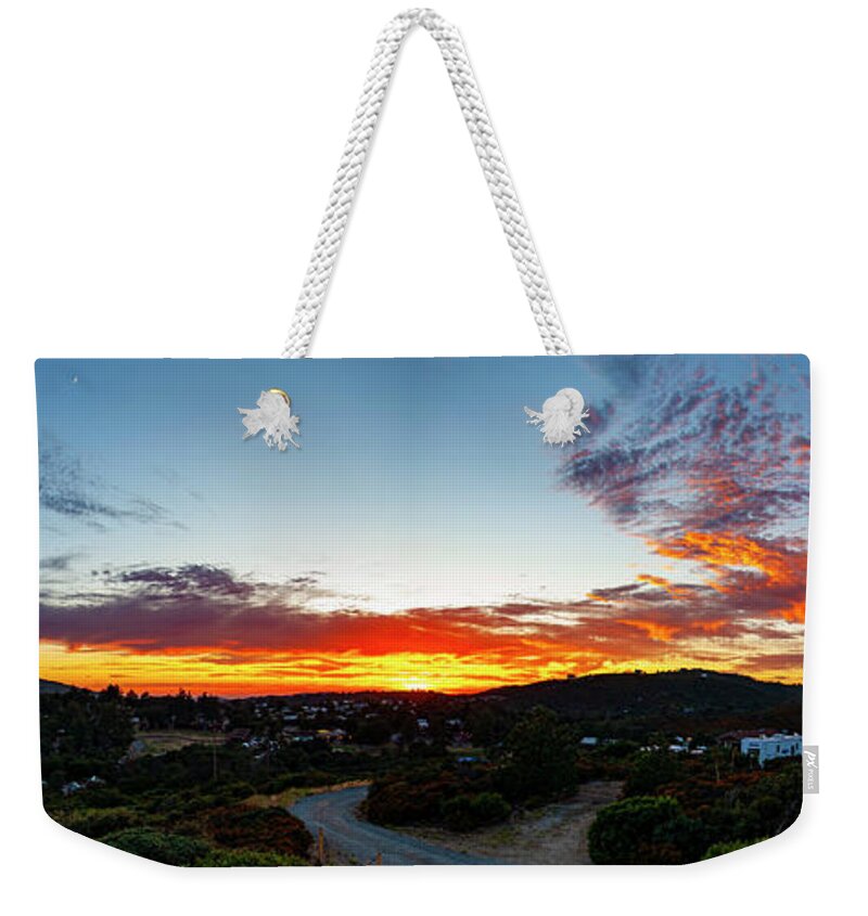 Cuyamaca Weekender Tote Bag featuring the photograph Camping in the Cuyamaca's Panoramic by Anthony Jones