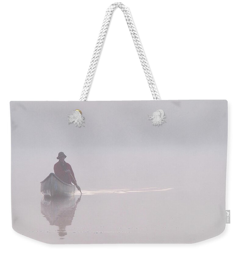 Canoe Weekender Tote Bag featuring the photograph Canadian Morning by Minnie Gallman