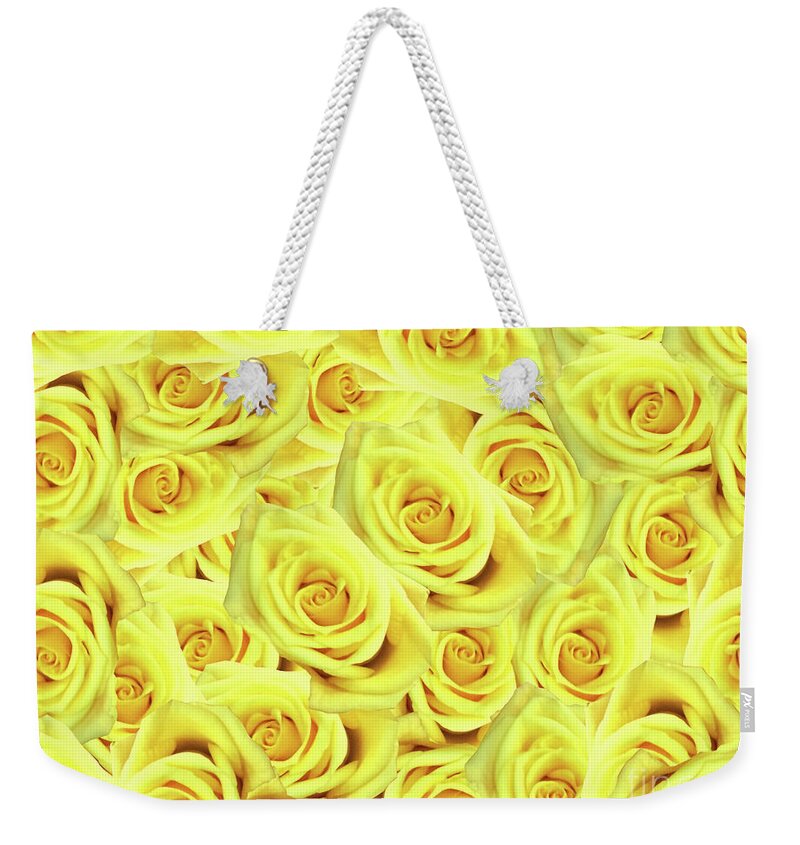 Candlelight Weekender Tote Bag featuring the photograph Candlelight Roses by Rockin Docks