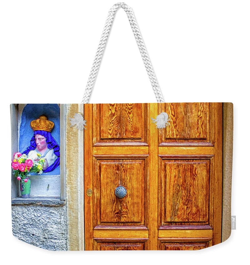 Cannes Weekender Tote Bag featuring the photograph Cannes Door by Becqi Sherman