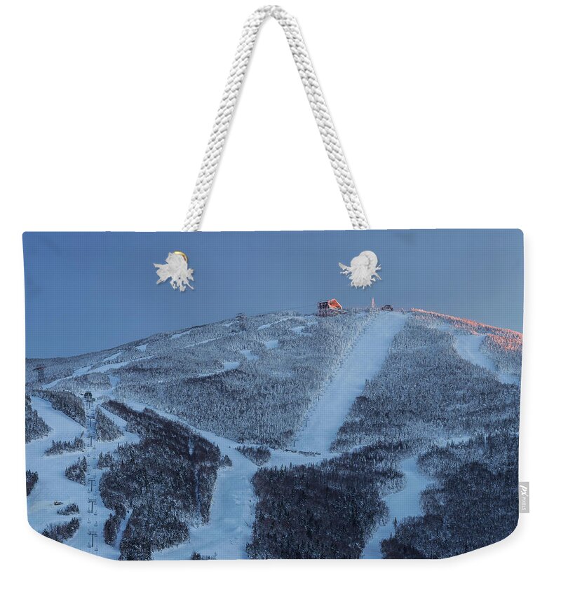 Cannon Weekender Tote Bag featuring the photograph Cannon Mountain Sunset Frost by White Mountain Images