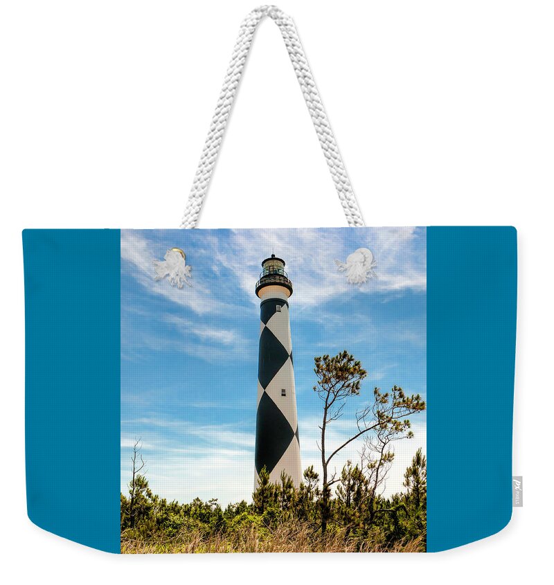 Cape Lookout Light No 2 Weekender Tote Bag featuring the photograph Cape Lookout Light No 2 by Phyllis Taylor