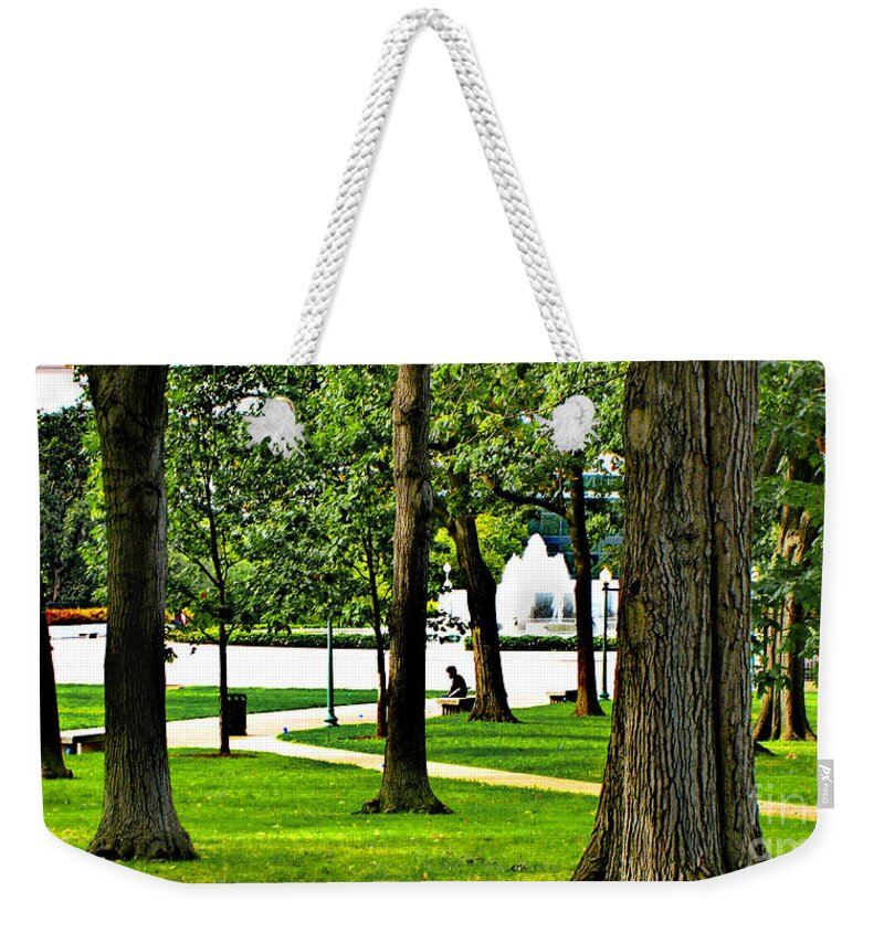 Restful Weekender Tote Bag featuring the photograph Capitol Hill Summer - A Quiet Moment by Steve Ember