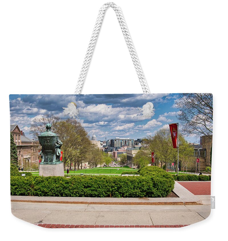 Madison Weekender Tote Bag featuring the photograph Capitol - Madison - Wisconsin from Bascom Hall by Steven Ralser