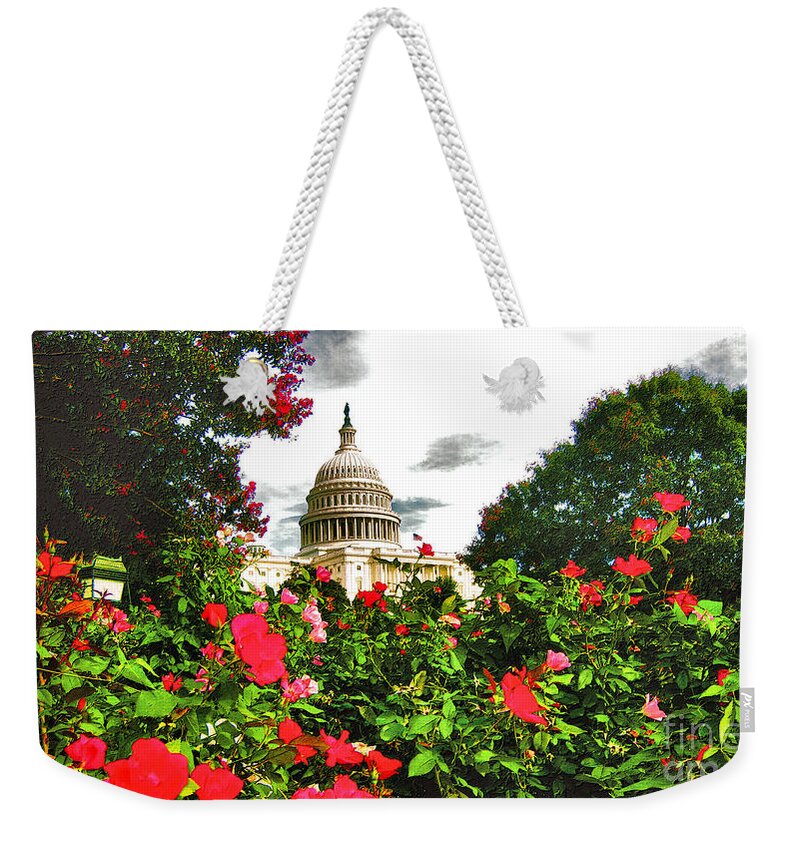 Capitol Weekender Tote Bag featuring the photograph Capitol West Summer - Impression by Steve Ember