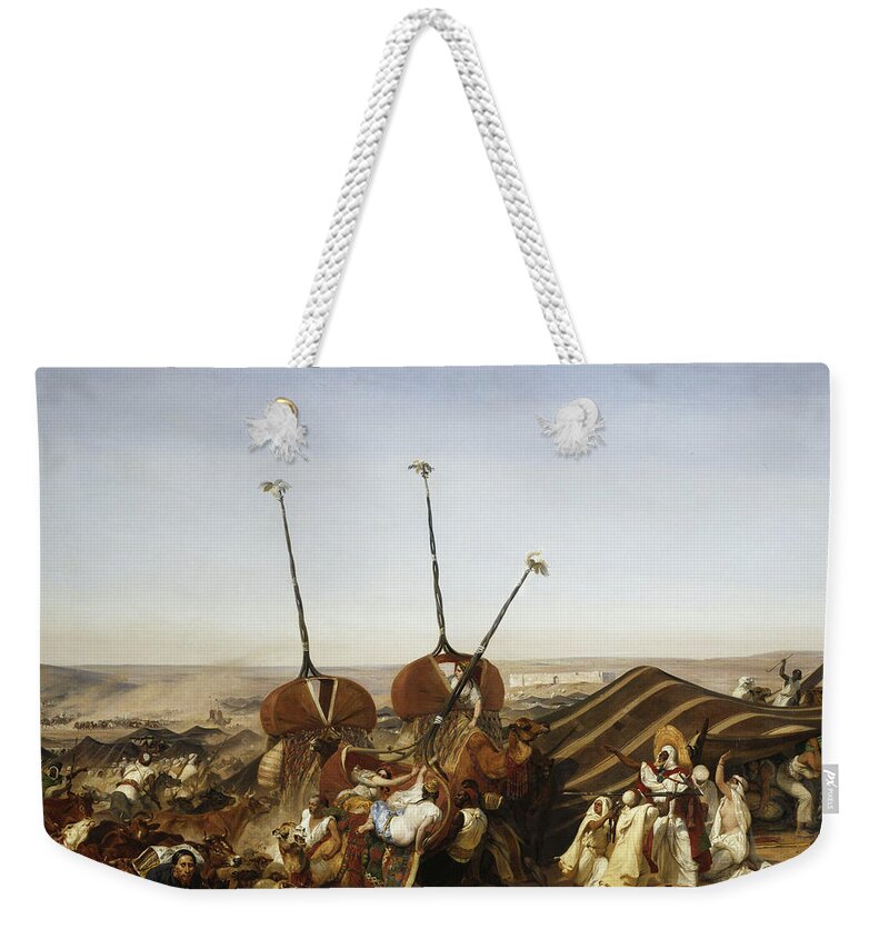 Horace Vernet Weekender Tote Bag featuring the painting Capture of the Smala of Abd El-Kader, 16 May 1843 by Emile Jean-Horace Vernet