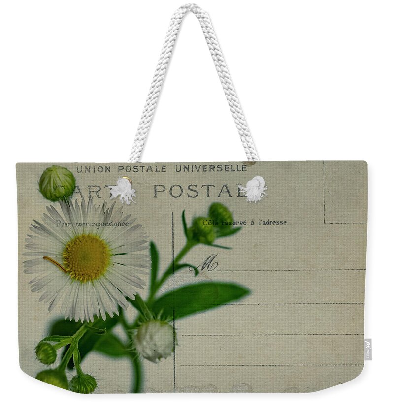 Flower Weekender Tote Bag featuring the photograph Carte Postale by Cathy Kovarik