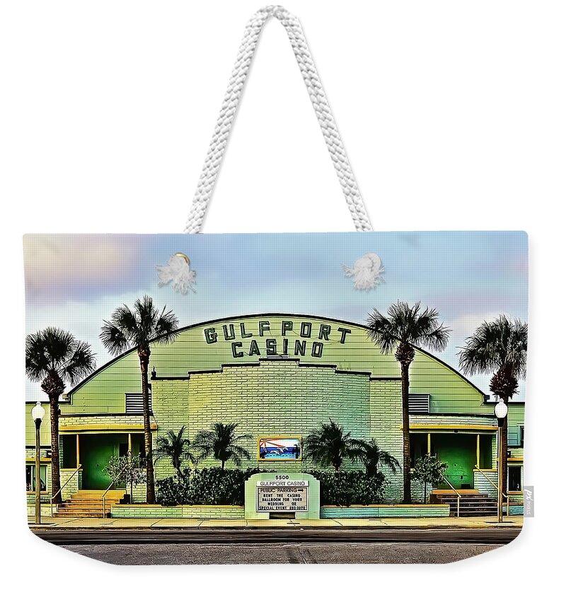 Gulfport Florida Casino Weekender Tote Bag featuring the photograph Gulfport Casino by Kandy Hurley