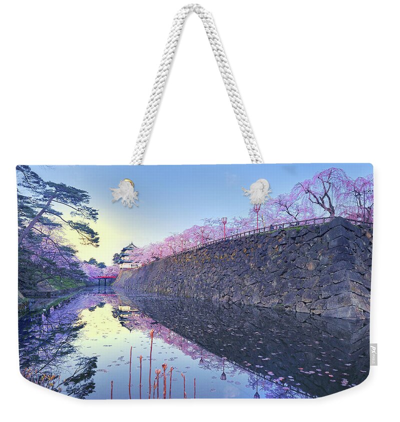 Aomori Prefecture Weekender Tote Bag featuring the photograph Castle In Spring by Photo By Glenn Waters In Japan