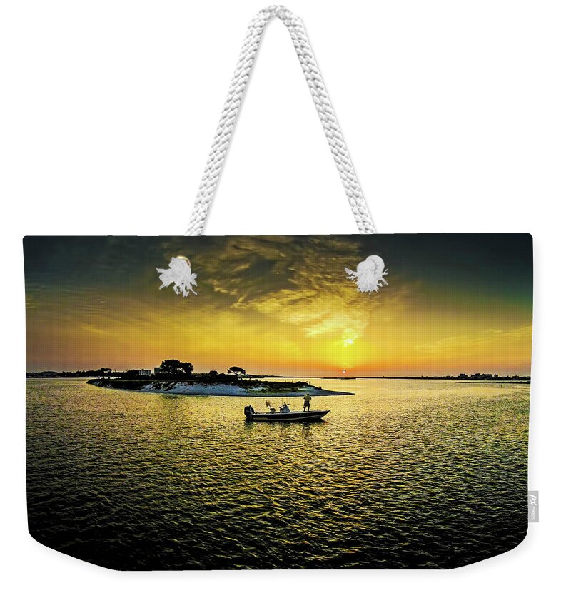Alabama Weekender Tote Bag featuring the digital art Catching Bait for the Day by Michael Thomas