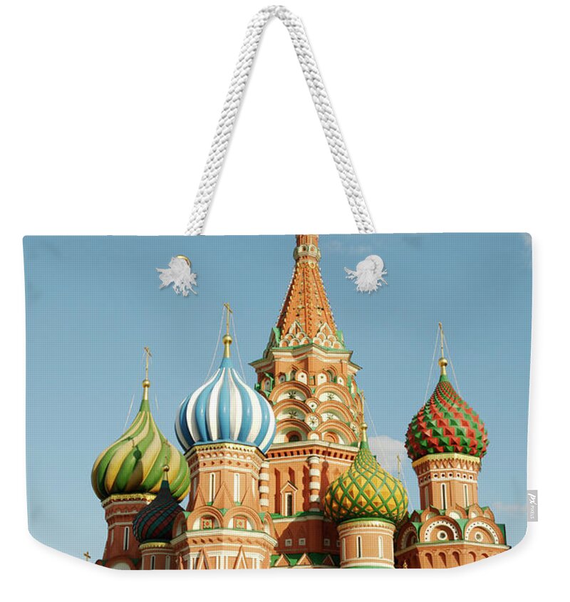 Statue Weekender Tote Bag featuring the photograph Cathedral Of Saint Basil The Blessed In by Travelif