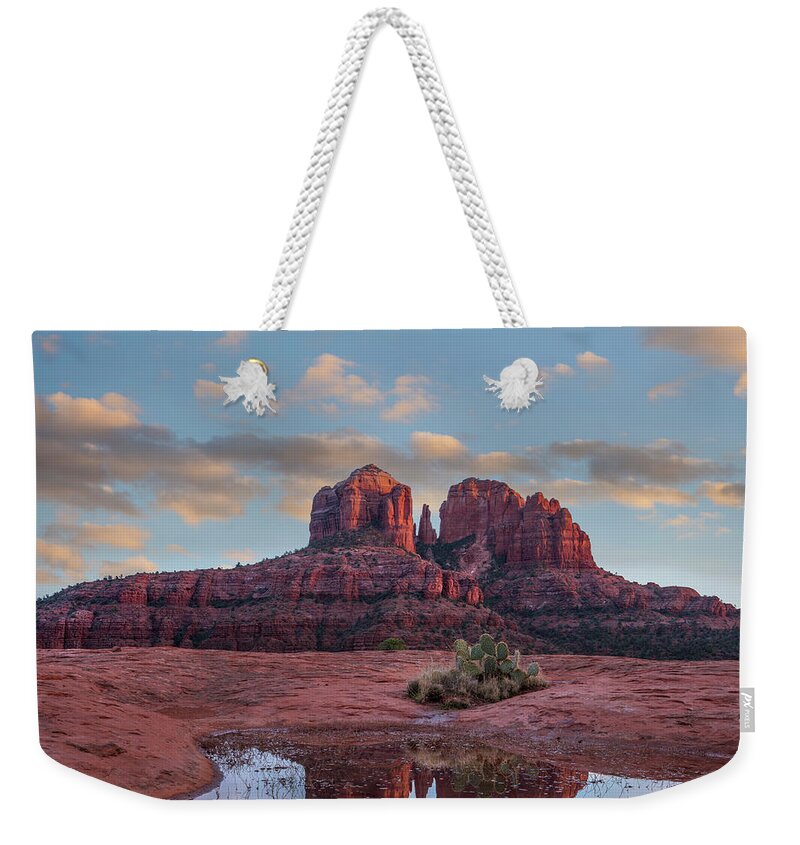 00565346 Weekender Tote Bag featuring the photograph Cathedral Rock Recflection, Coconino National Forest, Near Sedona, Arizona by Tim Fitzharris