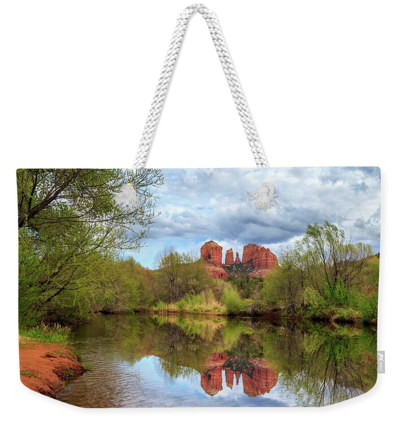 Cathedral Rock Weekender Tote Bag featuring the photograph Cathedral Rock Reflection by James Eddy