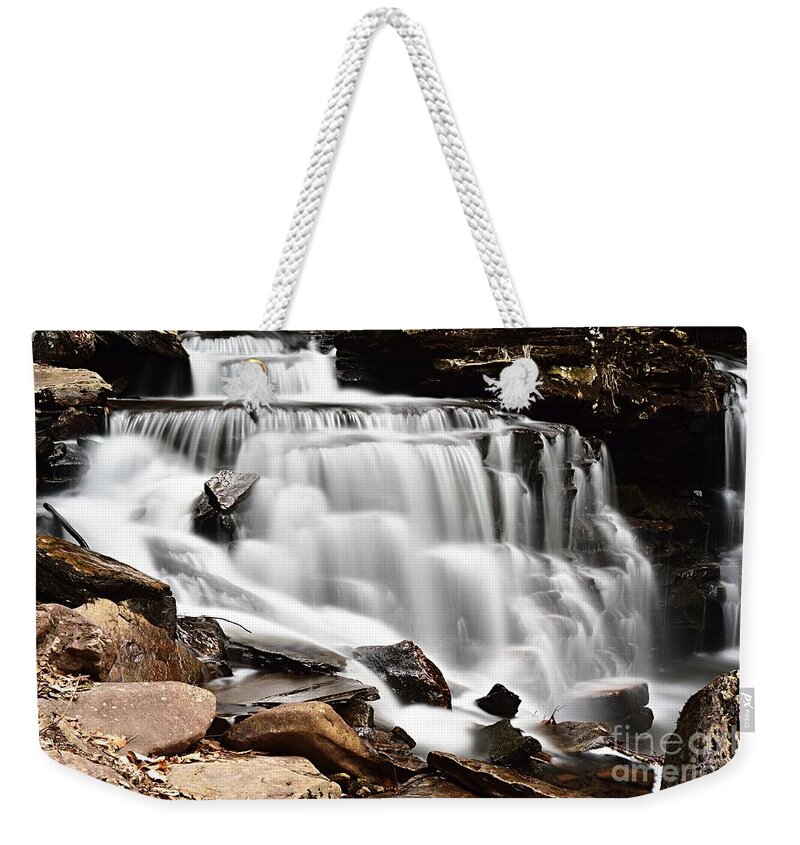 Photography Weekender Tote Bag featuring the photograph Cayuga Falls by Larry Ricker