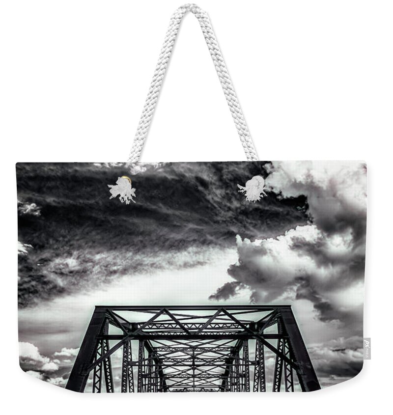 Bridge Weekender Tote Bag featuring the photograph Cedar Avenue Bridge by Bill Frische