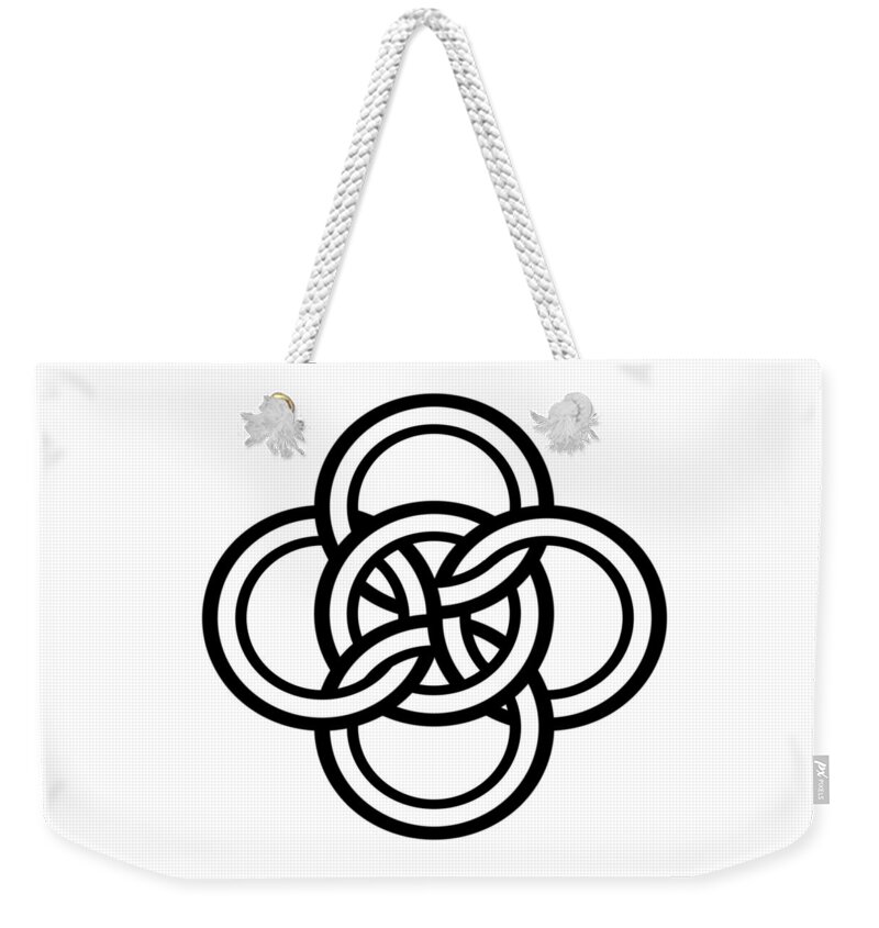 Celtic Five Fold Symbol Weekender Tote Bag featuring the digital art Celtic Five Fold Symbol 1 by Joan Stratton