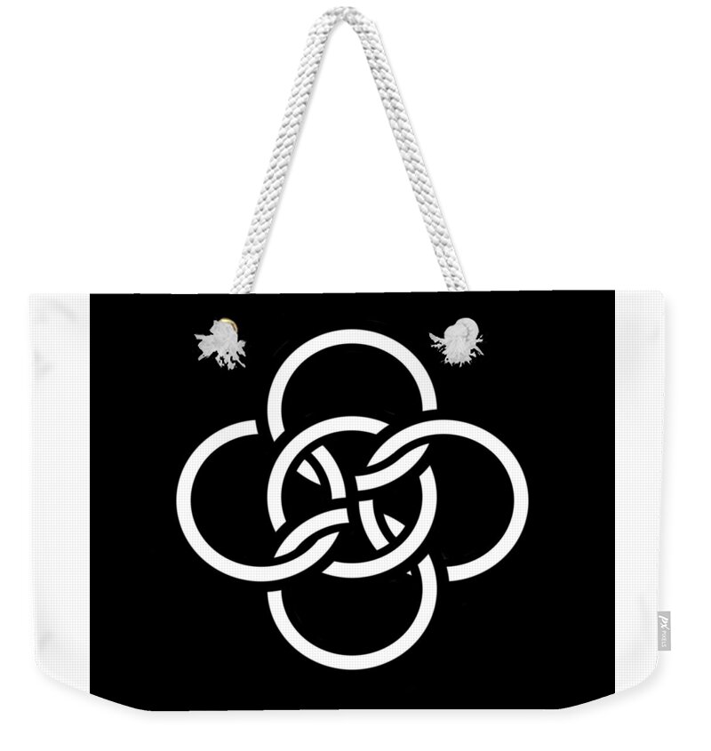 Celtic Five Fold Symbol Weekender Tote Bag featuring the digital art Celtic Five Fold Symbol 2 by Joan Stratton
